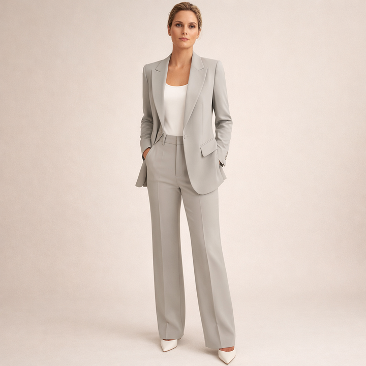 Vanessa | Elegancki komplet garniturowy z rozszerzanymi spodniami